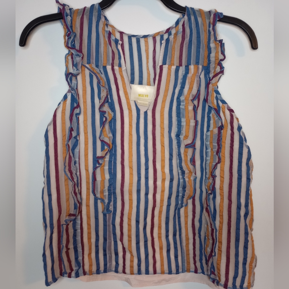SALE Maeve by Anthropologie Ruffle Tank Blouse